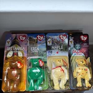 1999 McDonald's Teenie Beanie Babies Full Set of 4 Britannia, Erin, Maple, Glory